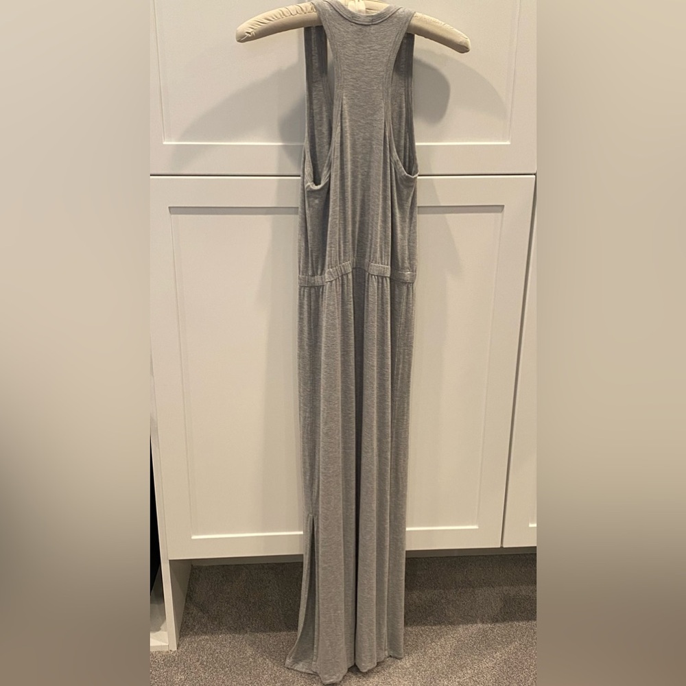 J Crew gray racer back maxi dress with side slits
